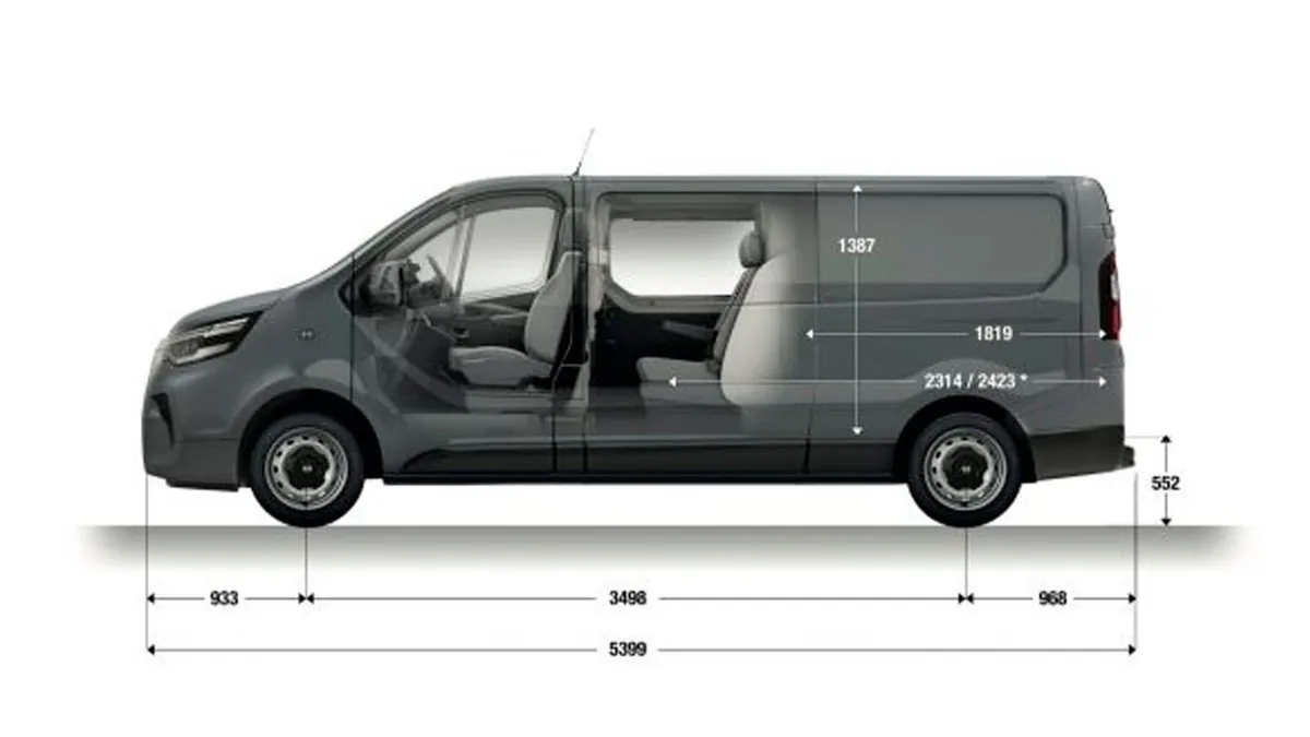 Nissan Primastar Combi 9 L2H1 N-Connecta 150CV II en renting en Málaga — Trasera